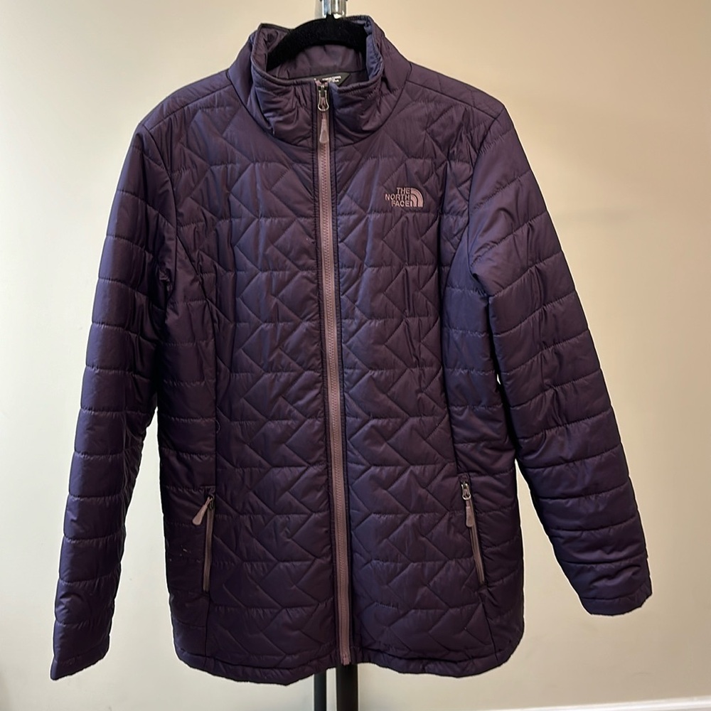 North face 3/4 winter jacket, purple, large